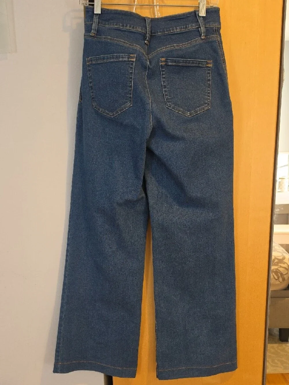 INC International Concepts Wide-Leg Jeans in Dark Blue Denim